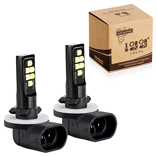 10L0L Golf Cart 12V LED Light Headlights Bulb for EZGO 1994+, Club Car DS 1999+ and Club Car Precedent 2004+, Pack of 2