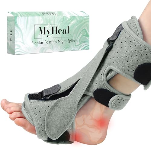 MyHeal Plantar Fasciitis Night Splint, Plantar Fasciitis Relief Brace, 3 Adjustable Straps Plantar Fasciitis Night Splint Relief Plantar Fasciitis, Foot Drop, Achilles Tendonitis