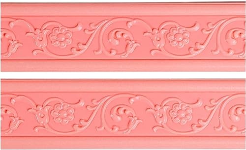 Borde de papel tapiz, azulejos de pared autoadhesivos, pegatinas de pared 3D, azulejos rústicos impermeables, sala de estar, baño, zócalo, bordes de papel tapiz vintage autoadhesivos (69X8 CM) (Color: