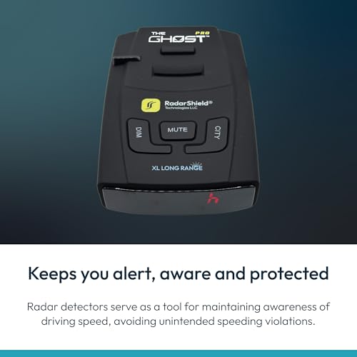 RadarShield Advanced Radar Detector for Cars, Ghost Pro Radar - Laser Detector with Long Range Detection, IVT Filtering, Laser Detection, Mute & Dim Buttons, Includes Mount & 12V Adapter, Black - Image 3