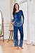 Ekouaer Womens Pajama Sets Pleated Tops with Long Pants Lounge Set Long Sleeve Fall Sleepwear Printed Ladies Pjs Navy Folk Print L