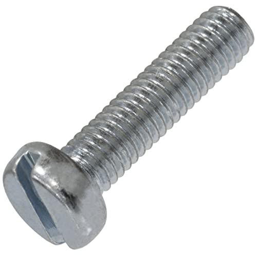 AERZETIX - C60120 - Lot de 50 Vis à métaux à tête cylindrique M3x12 mm à empreinte fendue S - boulon d'assemblage - DIN 84 - dureté 4.8 - en acier zingué - couleur argent