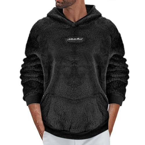 Sweat à capuche en polaire pelucheuse homme style décontracté vêtement automne