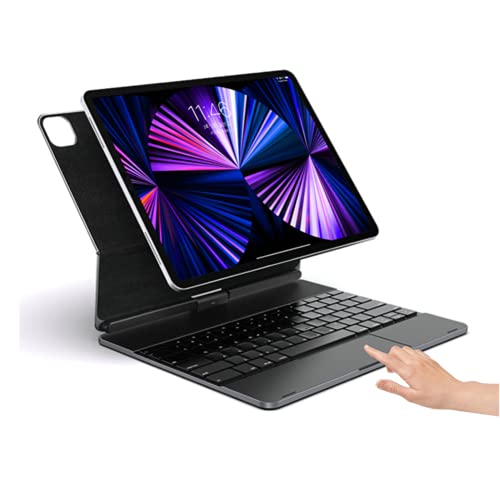 Capa giratória 360 para iPad Pro 12,9 polegadas com teclado, teclado para iPad Pro 12,9 polegadas co