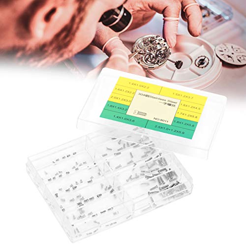 Watch Repair Screw, 304 Stainless Steel Slot Screws Watch Back Cover Assorted Screws Watch Repair Tools Watch Back Screw Kit Watch Assorted Screws Tool Watch Repairing Accessory