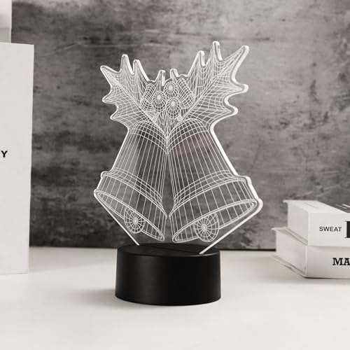 Lámpara de noche 3D ilusión sin código LED y control remoto miniatura 4