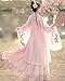 Chinese Traditional Clothing Embroidery Ancient Large Sleeve Shirt Women's Performance Hanfu Dresses Pink