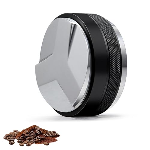 Jortmrd Distribuidor de Café 58mm, Nivelador de Café Acero Inoxidable 304 Profundidad Ajustable, Prensador de Cafe para Cafetera, Cafetera Doméstica (Negro)