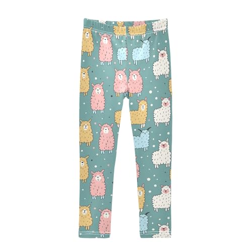 Colorful Cute Alpacas A Girls Leggings Athletic Pants Tights Stretch Bottom