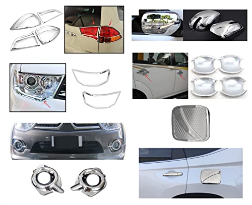 CAR SAAZ Exterior Chrome Accessories Combo Kit for Pajero Sport(Set of 13 Pcs)