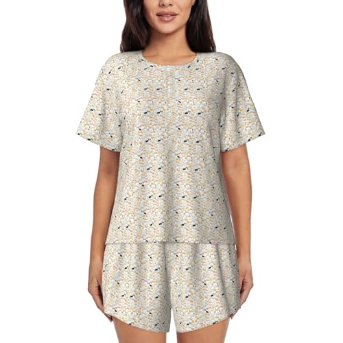Pyjama court femme imprimé Corgi idéal pour les nuits douces d'été