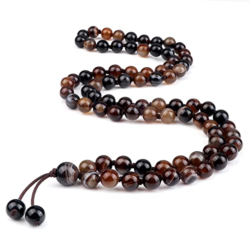 Colliers perles onyx bleu naturel A8mm, le cadeau idéal fait main pour marquer les esprits