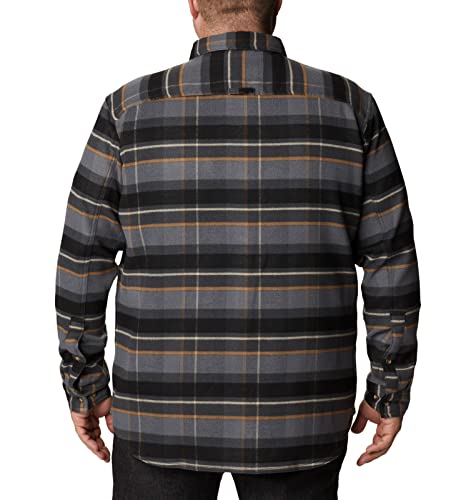 Columbia Men's Deschutes River Heavyweight Flannel, City Grey Large Multi Check, X-Large Tall #TOP6