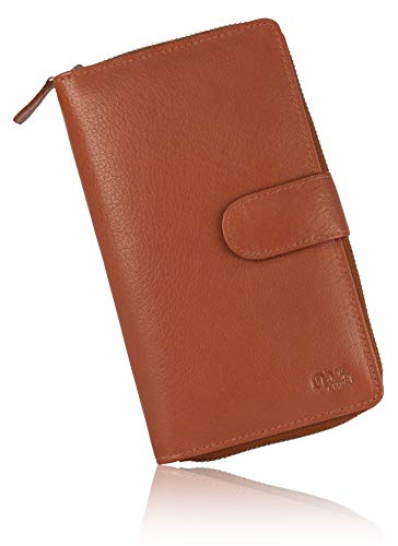 Image of Big Fat RFID Blocking Leather Organizer Checkbook Wallets For Women - Clutch