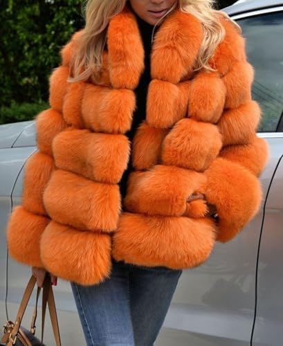 loveimgs Women Fluffy Faux Fur Coat Winter Fake Fur Leather Zip Up Teddy Coat Puffer Jacket Parka Elegant Warm Overcoat2