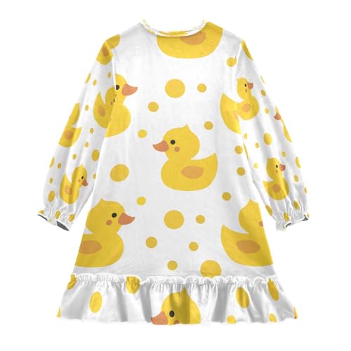 Bolaz Nightgowns Sleepwear Lightweight Nightdress Soft Pajamas Dress Cute Yellow Duck for 3-10 Years2