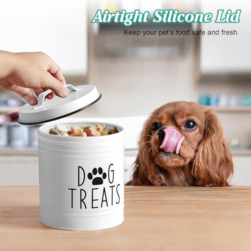 Largedogtreatcontainerairtight66tallx6roundwhitedogtreatjarforkitchencounterrustictreatstoragecanisterfordogscatssmallanimalsgiftsforpetowners Urban Country Home Decor Large dog treat container airtight 66 tall x 6 round white dog treat jar for kitchen counter rustic treat storage canister for dogs cats small animals gifts for pet owners urban country home decor