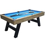 Deluxe 6ft American Pool Table – Oak Wood Grain Finish, Choice of Cloth Colours, Chrome Corners, Full Accessory Set Included (Blue)