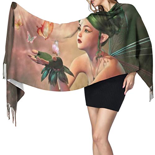 Cachemira de imitación Invierno Bufanda Chal d Gráficos por computadora de un hada y...
