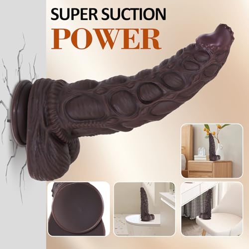 Image of ferch 13.6 Inch Realistic Girth Huge Thick Dildo, Real Skin Dual Density Silicone Monster Dildo with Strong Suction Cup for Hands-Free Play, G-spot Dildo Anal Sex Toys for Men Women