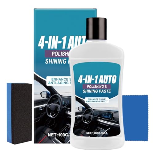 Tanxier Nettoyant Polish pour Intérieur De Voiture - 100g Restaurateur De Et Polissage | Nettoyage Automobile - pour Tableau de Bord, Sièges, Cuir, Garnitures, Panneaux Durs et Soin