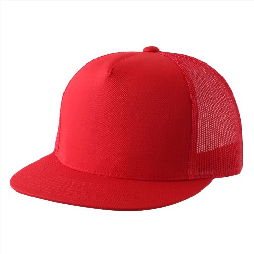 2040USA Yupoong Classic Two Tone Trucker Snapback Hat - 6006 by Flexfit (One Size, Red)