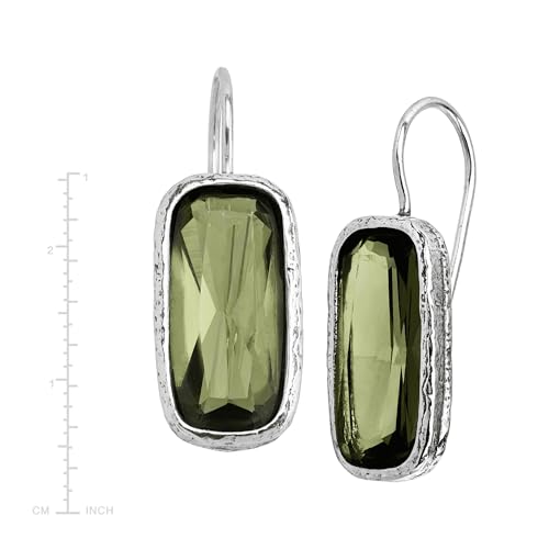 Silpada 'Olivine' Green Cubic Zirconia Drop Earrings in Sterling Silver4