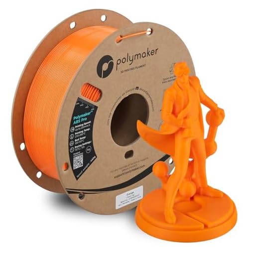 Polymaker ABS Pro 3D Printer Filament 1.75mm, Orange 1kg Engineering Grade ABS with High Heat Resistance, Durable, Tough, for Functional Parts, Printer Components & Prototypes