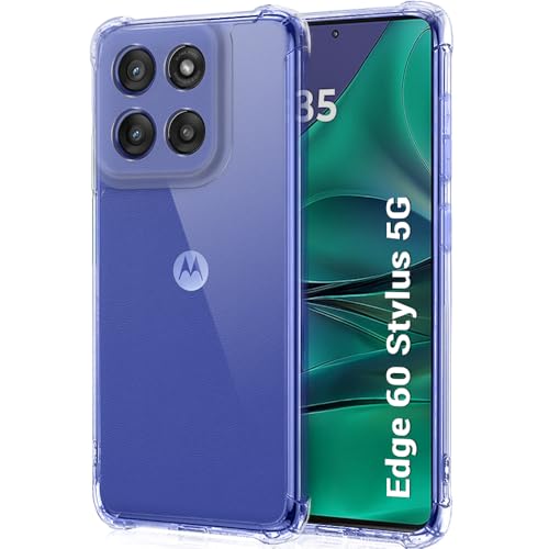 Image of TheGiftKart Crystal Clear Back Cover Case for Motorola Moto Edge 60 Stylus 5G | Shockproof Soft TPU Case | Cushioned Edges for Ultimate Protection Back Cover Case (TPU, Transparent)