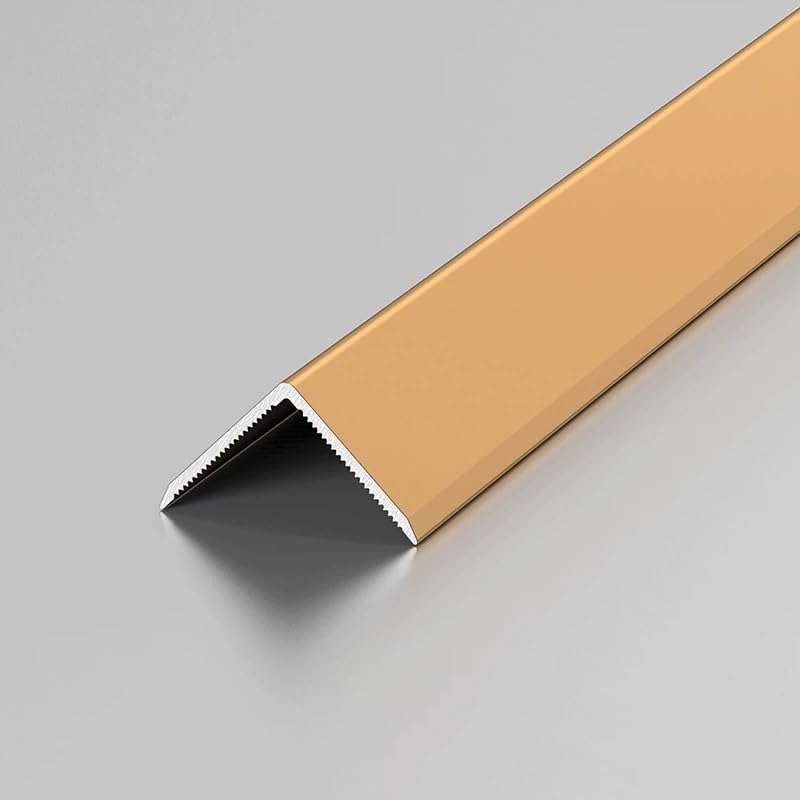 L-Shape Corner Strip, Aluminium Threshold Strips, Floor Transition Strips, Corner Guards, Flooring Edge Trim Joining - 100cm(3pcs)(Matte Gold,0.6 * 0.6cm) โ image 1
