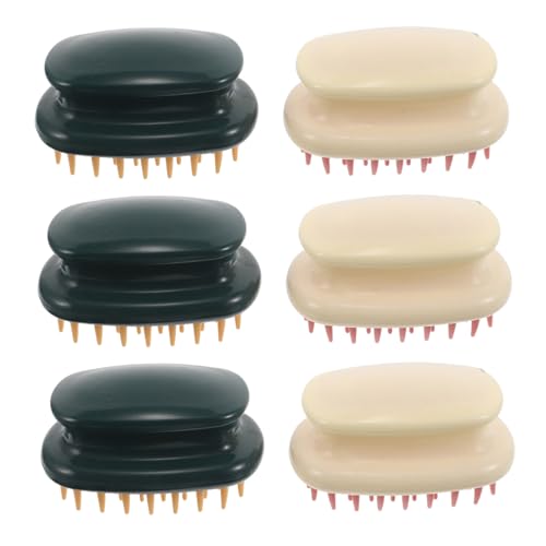 Beaupretty 6 Piezas Masajeador de Cabelludo Cepillo de Champú Suave Tpr Cepillo Exfoliante Desmontable para Hombres y Mujeres Cabello Fino Húmedo y Seco
