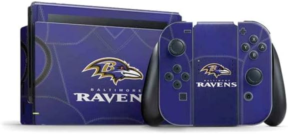 Skinit Decal Gaming Skin Compatible with Nintendo Switch Bundle - Officially Licensed NFL Baltimore Ravens Zone Block Design