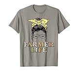 Farmerlife Farmer Life Woman Face Sonnenblume Bandana Geschenk T-Shirt