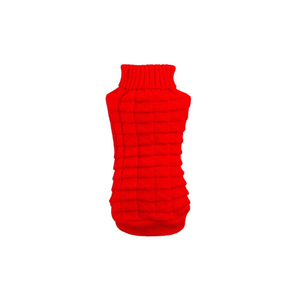 Dog Sweater High Elastic Solid Color Warm Cat Turtleneck Sweater Dog Jumper Pet Clothes,Dog Clothes Kitten Puppy Winter Knitted Crochet Jumper Pet Apparel for Small Medium Large Dogs Cats Red XL