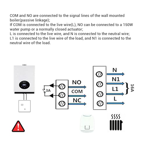 Thermostat de chaudière programmable WiFi RF mural pour chauffage gaz - 6