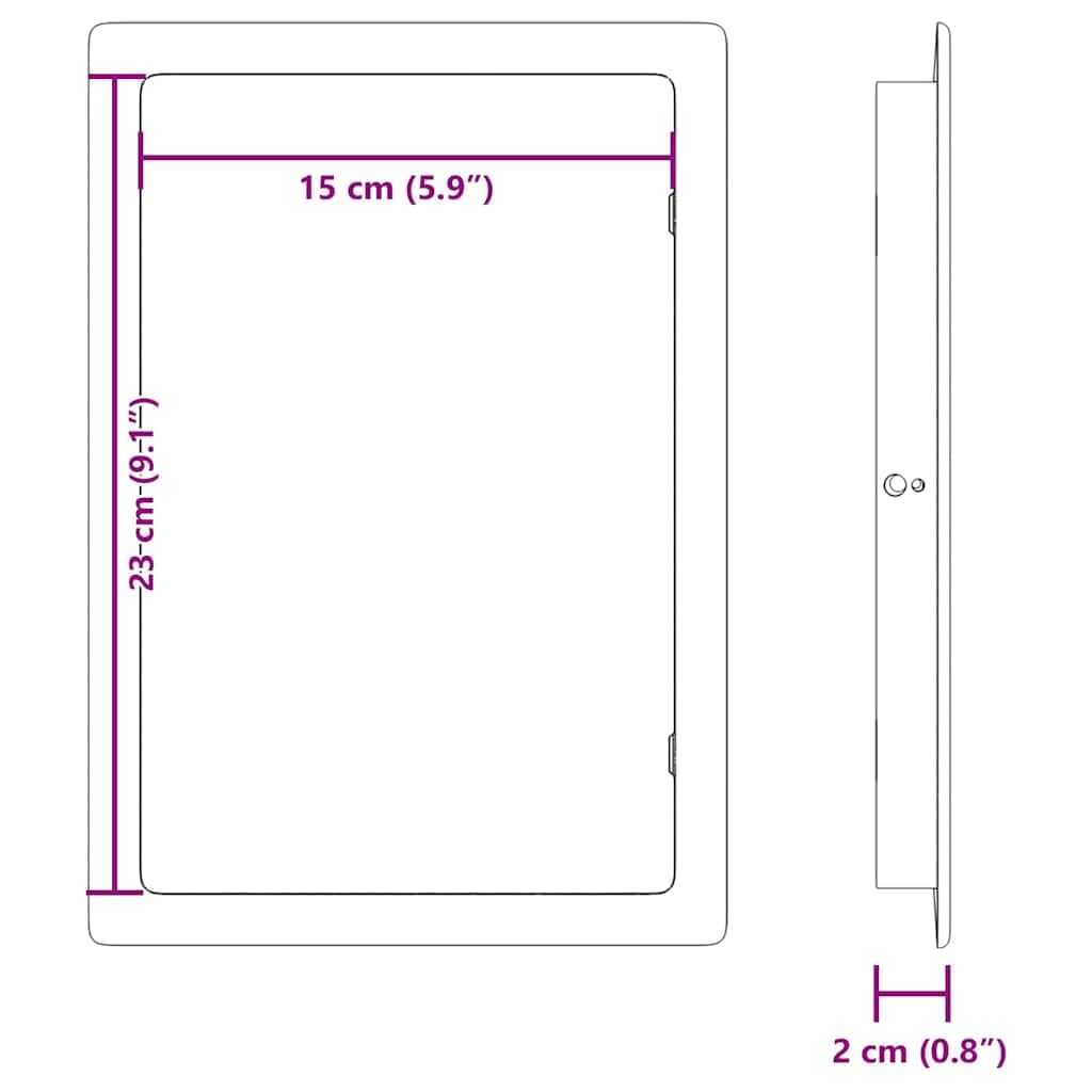 2 paneles de acceso, color blanco, 15 x 23 cm, plástico ABS, puerta de inspección, puerta de inspección, cable sanitario, tubo