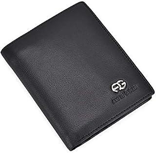 Dasein Men's Soft Genuine Leather Wallet Bi-fold Purse Credit Card Case (smooth black)