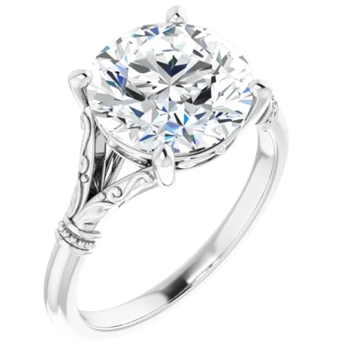 4 Carats Round Brilliant Cut Lab Diamond Engagement Ring