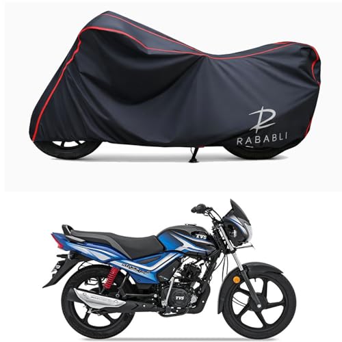Image of Waterproof Bike Body Cover Compatible for | Tunwal Lithino Li | Taffeta Fabric, Red Piping Design, Bottom Elastic Fit | Dustproof, Sun UV & Rain Protection for All Bikes