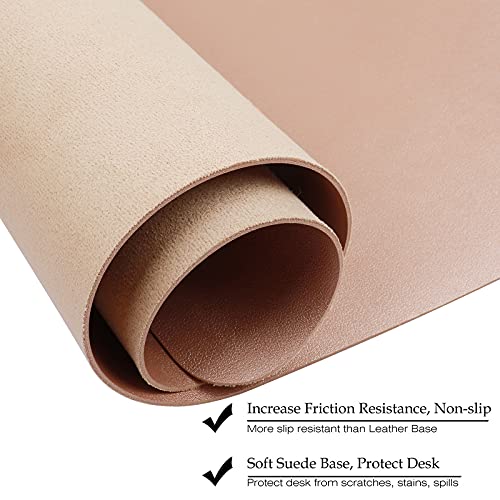 Boutilon Leather Desk Mat,Desk Pad,Desktop Mat,Waterproof Desk Mat For Desktop, Desk Mat For Keyboard And Mouse,Leather Mouse Pad Protector For Office And Home,30"X 14"(M-Champagne) #TOP4