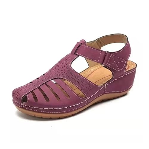 High heeled sandals Women's wedge-shaped sandals, corrective open toe sandals, retro anti slip women's platform, retro shoes3