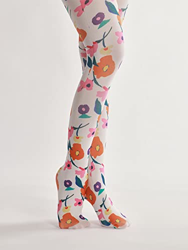 Image of Sahabowi Women Tights, Sheer High Waist Pantyhose, Vintage Control Top Stockings, Siwa opaque print1
