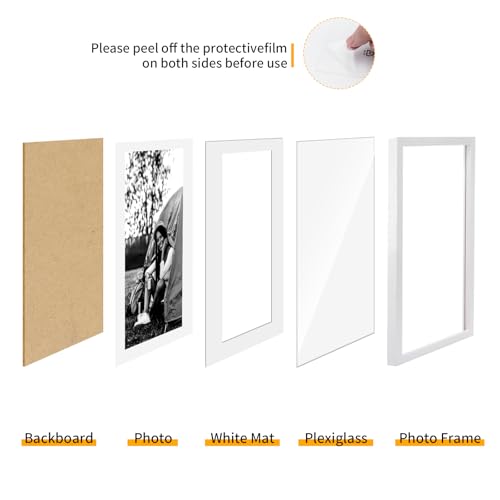 puthiac 9x12 Oak Wood Picture Frams - Minimalist 9x12 Oak Wood Frames, 9"x12" Picture Frame Wood, Natural Solid Wooden Picture Frames for Wall Art Photo and Prints(3 Pack, White)