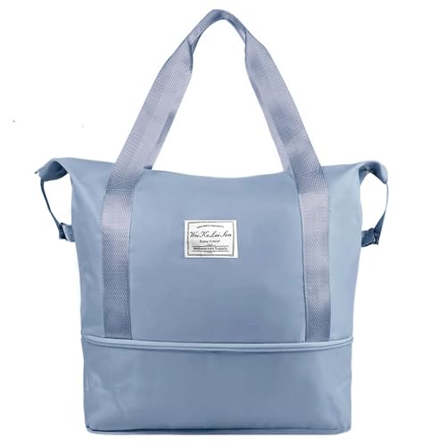 Storite Nylon 41 Cms Imported Foldable Travel Shoulder Tote Duffle Bag For Women, Expandable Lightweight Waterproof Carry Weekender Overnight Luggage Bag,Blue Storite Nylon 41 Cms Imported Foldable Travel Shoulder Tote Duffle Bag For Women, Expandable Lightweight Waterproof Carry Weekender Overnight Luggage Bag,Blue