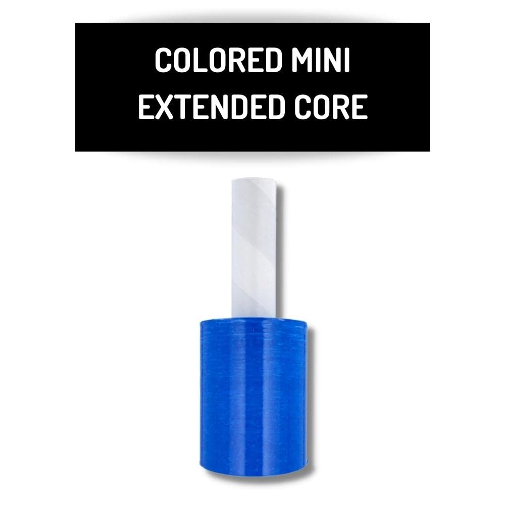 Shield Wrap Blue Stretch Wrap, 12 Pack, 5 Inch, 1000 Feet/Roll, 80 Gauge, Extended Core Handles, Dark Tint, Plastic Cling for Bundling, Strapping, Wrapping
