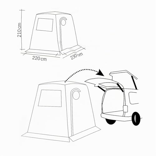 Auvent arrière Trapez Trafic 220 x 210 x 230 cm, 3,5 kg, Polyester 190T – vue 7