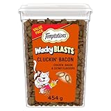 Temptations Wacky Blasts Cat Treats, Cluckin’ Bacon Flavour, 454g Tub