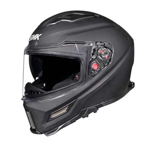 Image of SMK Agnar Solid ISI DOT & ECE 06 Certified Full Face Helmet with Pinlock 30 Antifog Visor (MATT Black - M)