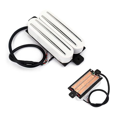 FUNOMOCYA ツインコイルハムバッカー ネックピックアップ 線付き 複線仕様 アルニコ採用 エレキギター交換用 ホットレールプ 対応