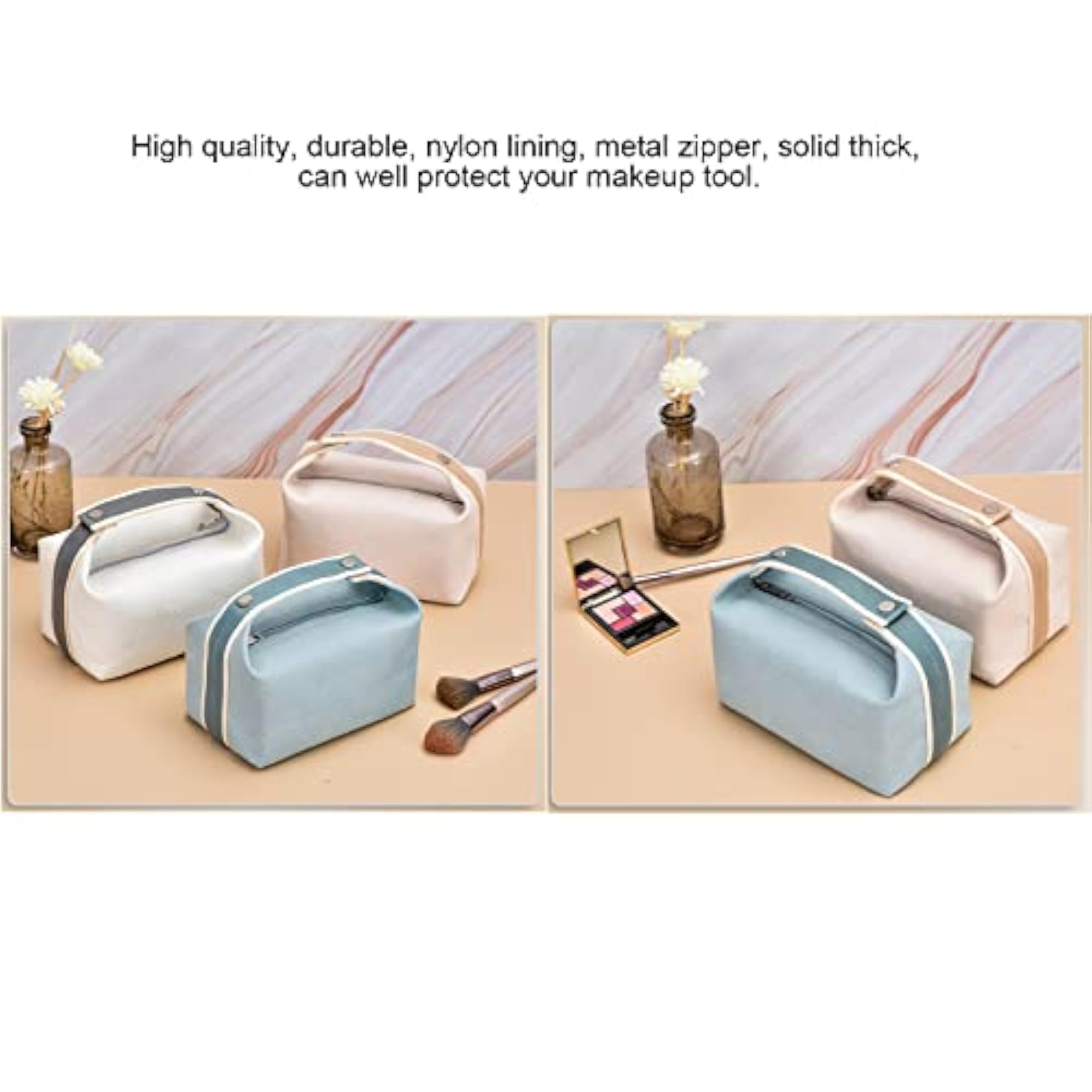 Portable Makeup Organizer Travel Case with 4 Small Pockets